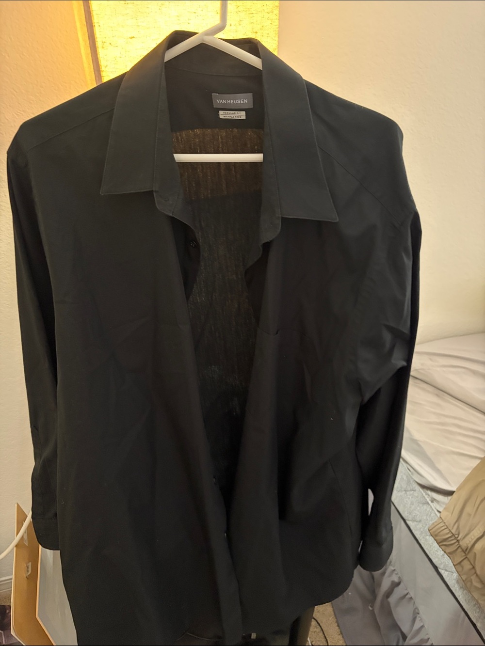 Van Heusen Black Open-Front Lightweight dress shirt